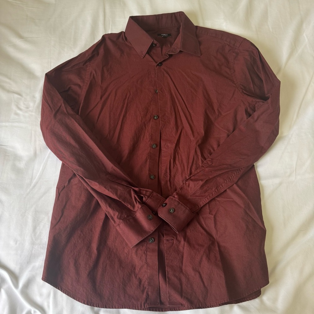Slim Solid Cotton Stretch 1MX Dress Shirt